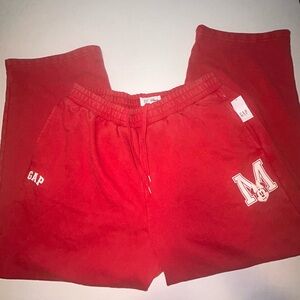 GAP x Disney Red Minnie Baggy Joggers with M Emblem
